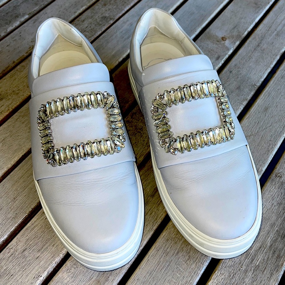 Roger Vivier Sneaky Viv Embellished Leather Sneaker